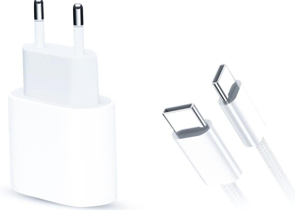 SubCombines | Snellader Geschikt voor Apple iPhone 14/15/16 , USB-C / USB-C  - 20W Oplader